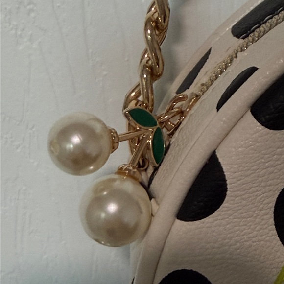 🆕 BETSEY JOHNSON Polka Dot Smiley Face Crossbody Bag NWT Pearls Rhinestones - Picture 16 of 17